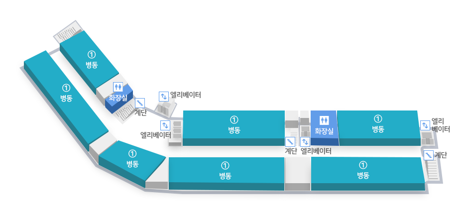 병원시설안내 본,신관 5F 도면