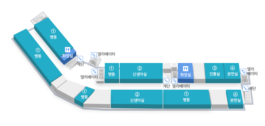 병원시설안내 본,신관 6F 도면