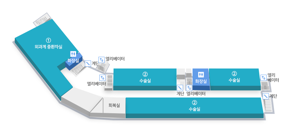 병원시설안내 본,신관 7F 도면