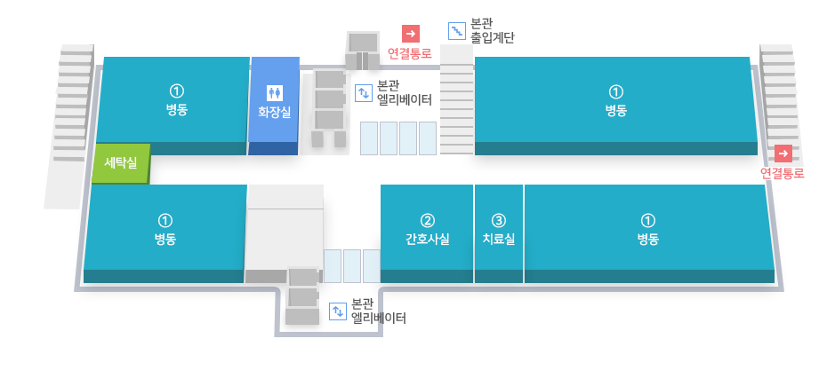 병원시설안내, 본관 5F 도면입니다.