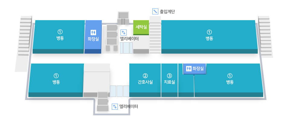 병원시설안내, 본관 6F 도면입니다.