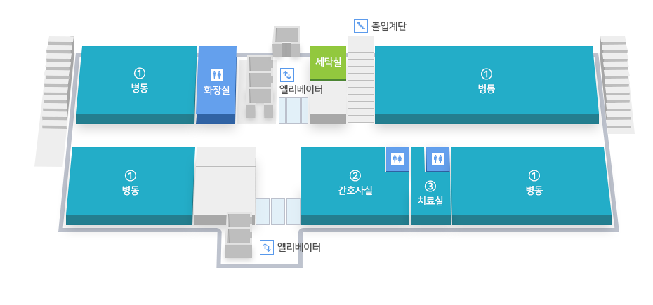 병원시설안내, 본관 8F 도면입니다.