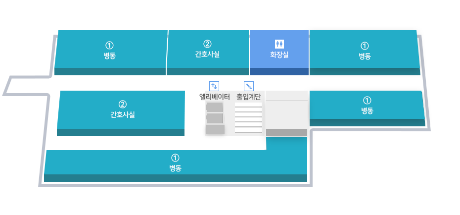 병원시설안내, 모자 보건센터 6F 도면입니다.