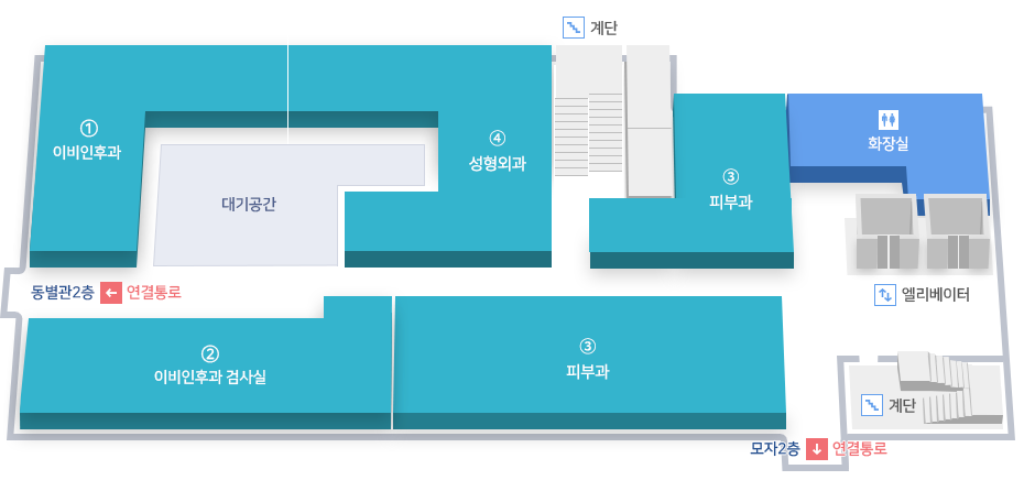 병원시설안내, 신관 3F 도면입니다.