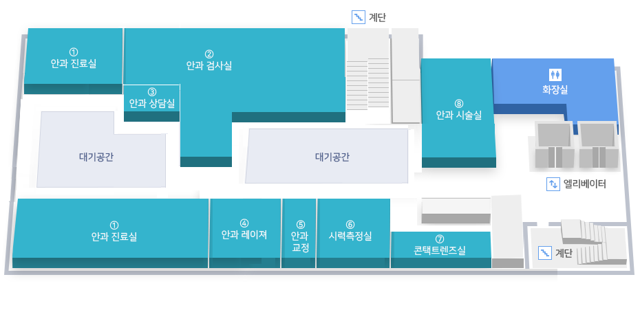 병원시설안내, 신관 8F 도면입니다.