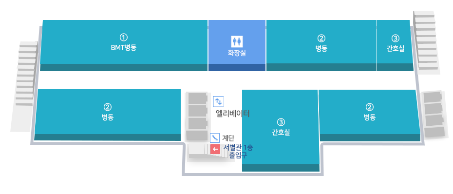 병원시설안내, 서별관 8F 도면입니다.