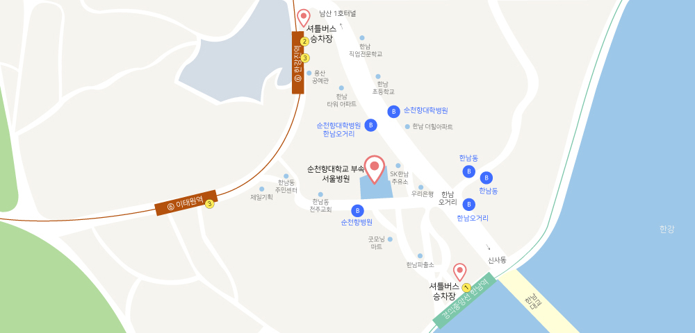 버스 오시는길 약도