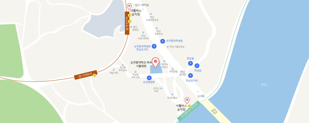버스 오시는길 약도