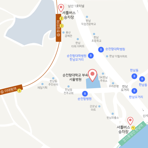 버스 오시는길 약도