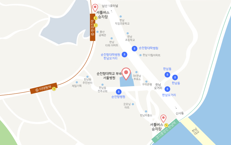 버스 오시는길 약도