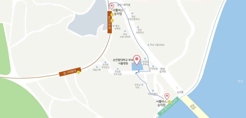 셔틀버스 오시는길 약도