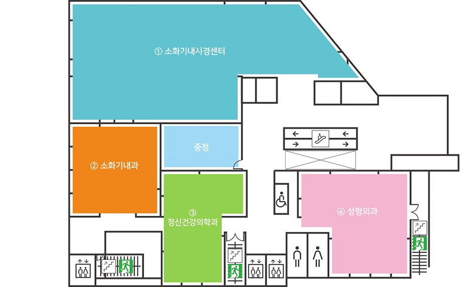 병원시설안내 5F 신관도면 입니다.